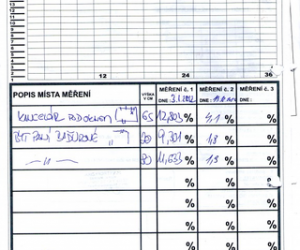 Odstranění vlhkosti Drypol systémem ve sklepě bytového domu v Prostějově - Protokol#1
